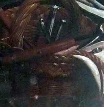 Détail d’une zone très endommagée du tableau avant restauration