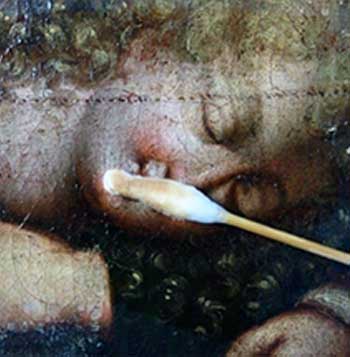 La cène, amincissement de vernis