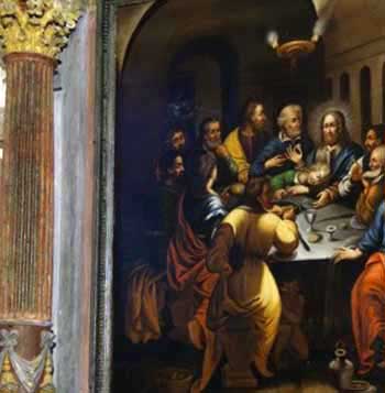la Cène restauré et remis sur son support