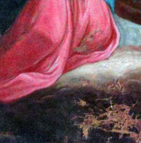 Détail avant et après restauration.