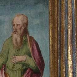 Le panneau Saint Paul avant puis après restauration