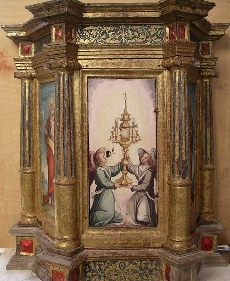 atelier du lauragais, restauration  peinture techniques mixte, tabernacle